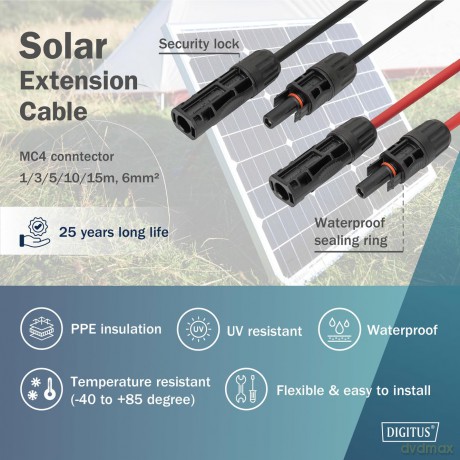 DIGITUS Solar Verlngerungskabel 2x1m 15