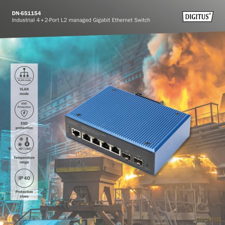 DIGITUS Switch 4+2 -Port L2 managed Giga