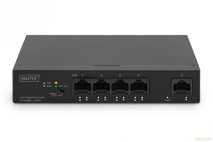 DIGITUS Switch 4-Port Gigabit 60W PoE