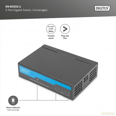 DIGITUS Switch 5-Port Gigabit Unmanaged