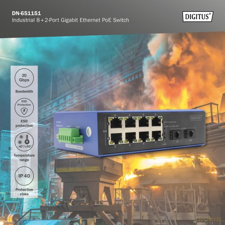 DIGITUS Switch 8 + 2 -Port Gigabit Ethe
