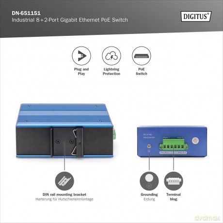 DIGITUS Switch 8 + 2 -Port Gigabit Ethe