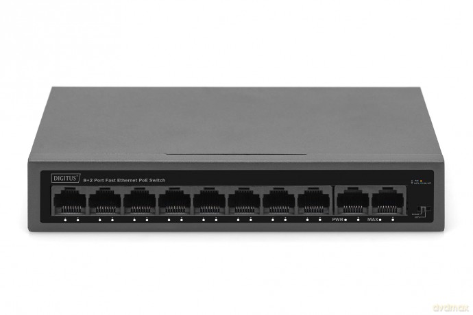 DIGITUS Switch 8+2Port 10/100 30W FE P