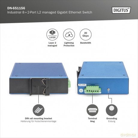 DIGITUS Switch 82 -Port L2 managed Gigab