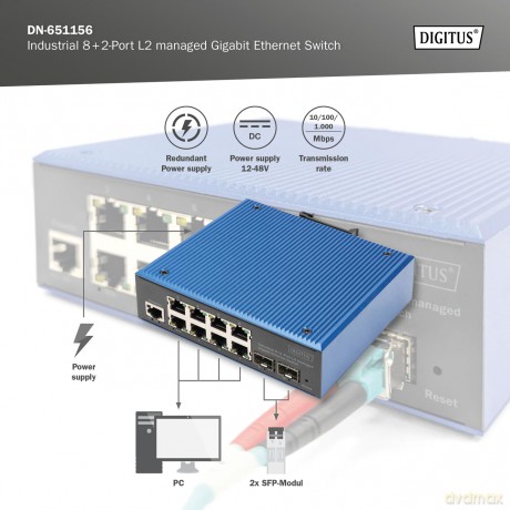 DIGITUS Switch 82 -Port L2 managed Gigab
