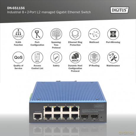 DIGITUS Switch 82 -Port L2 managed Gigab