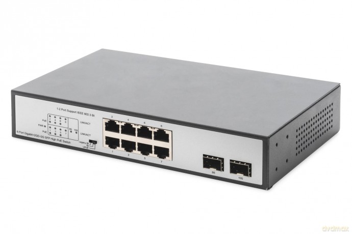 DIGITUS Switch 8-Port Gigabit 180W PoE