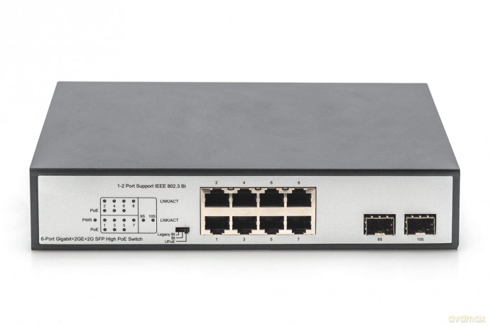 DIGITUS Switch 8-Port Gigabit 180W PoE