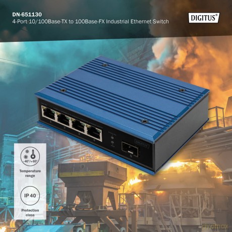 DIGITUS Switch Ind. 4-Port 10/100
