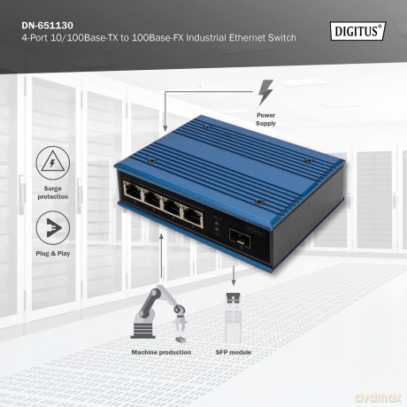 DIGITUS Switch Ind. 4-Port 10/100