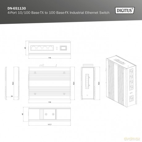 DIGITUS Switch Ind. 4-Port 10/100