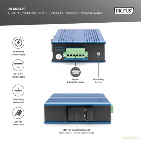 DIGITUS Switch Ind. 4-Port 10/100