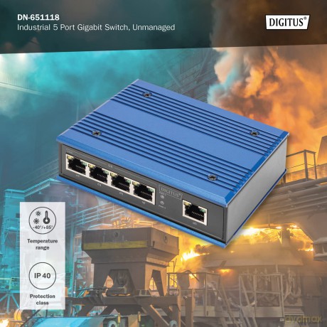 DIGITUS Switch Ind. 5-Port Gigabit