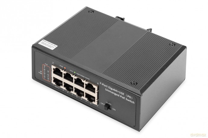 DIGITUS Switch Ind. 7-Port Gigabit 30W P