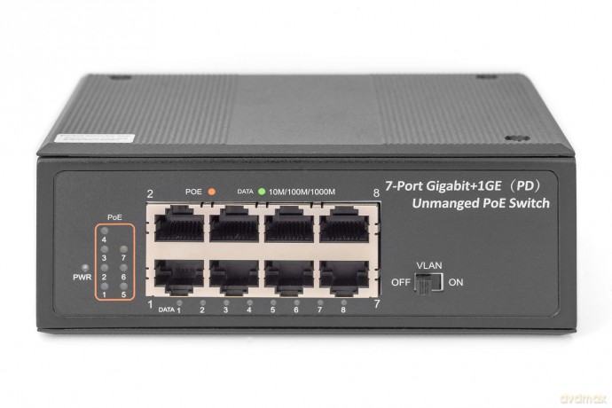 DIGITUS Switch Ind. 7-Port Gigabit 30W P