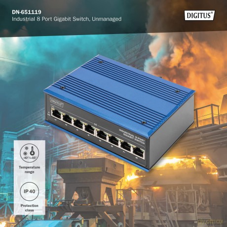 DIGITUS Switch Ind. 8-Port Gigabit