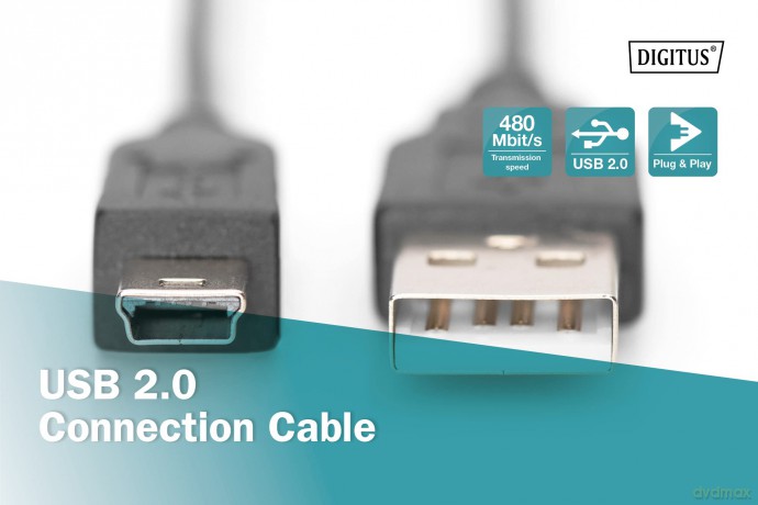 DIGITUS USB 2.0 Anschlusskabel Typ A -mi