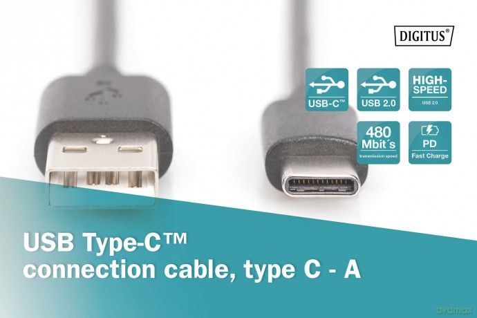 DIGITUS USB 2.0 Anschlusskabel Typ C -A