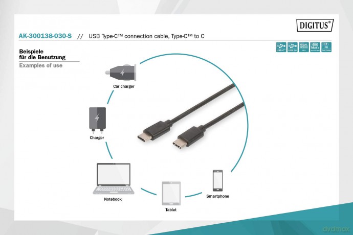 DIGITUS USB 2.0 Anschlusskabel Typ C -C