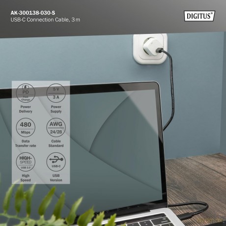 DIGITUS USB 2.0 Anschlusskabel Typ C -C