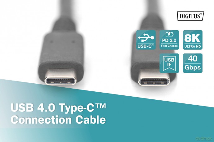 DIGITUS USB 4.0 Typ-C Anschlusskabel 0,8