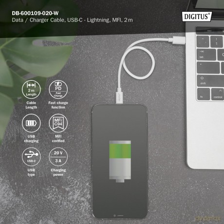 DIGITUS USB Kabel USB-C St. -> Lightning