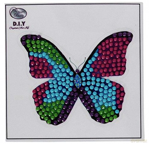 Disco Butterfly 9x9cm Crystal Art Motif