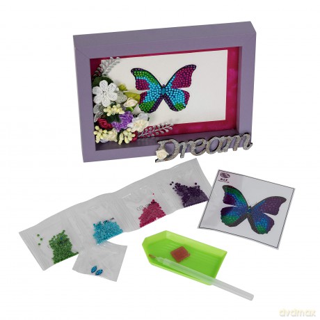 Disco Butterfly 9x9cm Crystal Art Motif