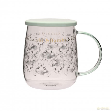 DISNEY - Bambi - Glass Mug with Lid 18oz