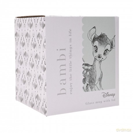 DISNEY - Bambi - Glass Mug with Lid 18oz