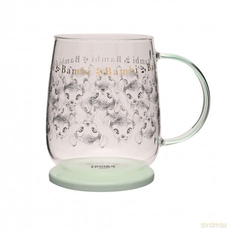 DISNEY - Bambi - Glass Mug with Lid 18oz