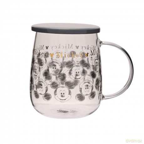 DISNEY - Mickey - Glass Mug with Lid 18o