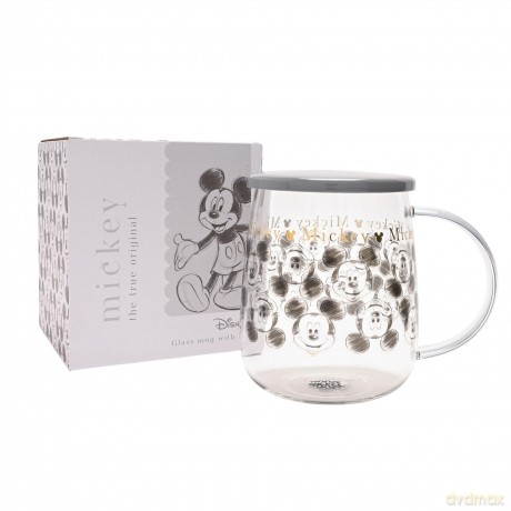 DISNEY - Mickey - Glass Mug with Lid 18o