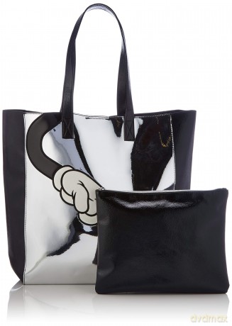 DISNEY - Silver Faux-Leather Bag Mickey