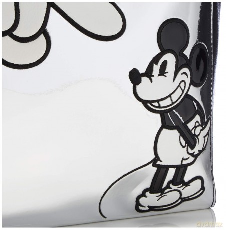 DISNEY - Silver Faux-Leather Bag Mickey