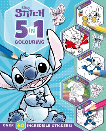 Disney Stitch 5 in 1 Colouring [KSIĄŻKA]