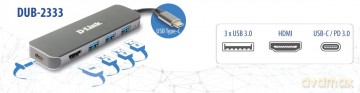 D-Link DUB-2333 5-in-1 USB-C Hub mit HD