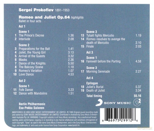 Salonen, Esa-Pekka: Prokofiev: Romeo & Juliet - Highlights [CD]
