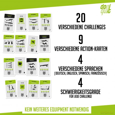 don't quit Fitness Kartenspiel