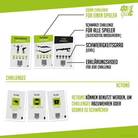 don't quit Fitness Kartenspiel