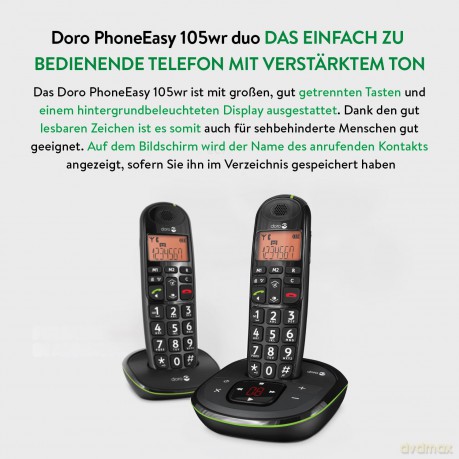 Doro PhoneEasy 105wr Duo black