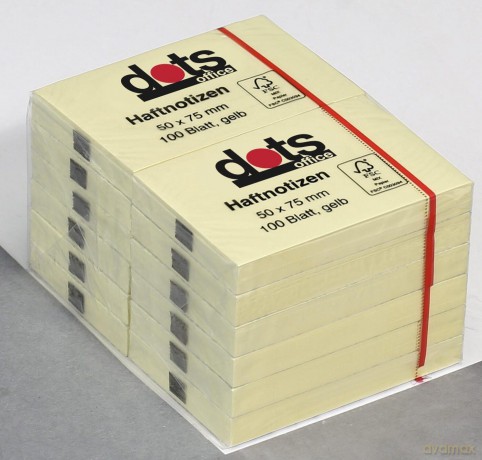 dots Haftnotiz gelb 50x75mm 12