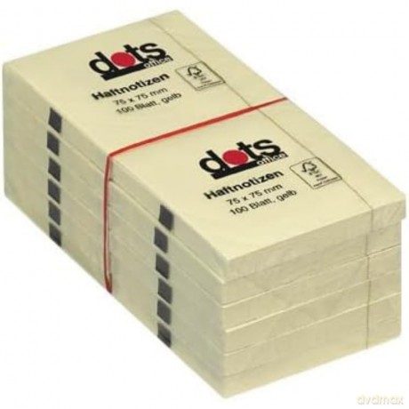 dots Haftnotiz gelb 75x75mm 12