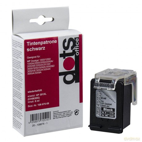 Dots Tinte ersetzt HP 301xl Bk