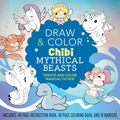 Draw and Color Chibi Mythical Beasts Kit [KSIĄŻKA]
