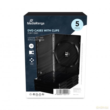 DVD-Hźlle schwarz 1 DVD 5er Pk