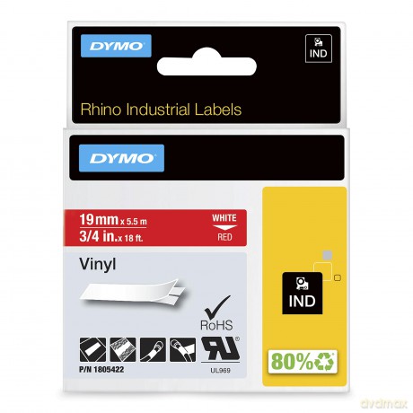 DYMO Band 1805422 Wei/rot 19mm