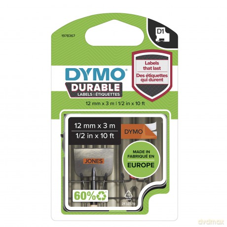 DYMO Band D1 Vinyl 12mm sch/or