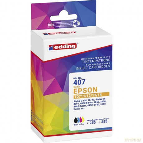Edding: edding EDD-407 schwarz, cyan, magenta,