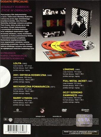 Stanley Kubrick, Kolekcja Arcydzieł: Lolita | 2001: Odyseja kosmiczna | Mechniczna pomarańcza | Barry Lyndon | Lśnienie | Full Metal Jacket | Oczy szeroko zamknięte [BOX] [8DVD]